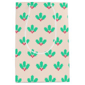 KerstHolly Berry Medium Cadeauzakje (Voorkant)