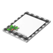 KerstHolly Buffalo Plaid Personalised Notitieblok (Gedraaid)