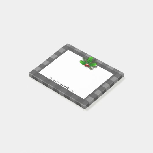 KerstHolly Buffalo Pset op maat Post-it® Notes (Schuin)