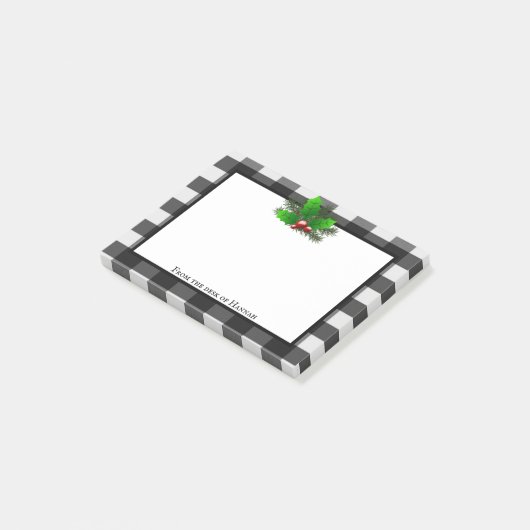 KerstHolly Buffalo Pset op maat Post-it® Notes (Schuin)