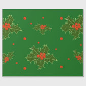 KerstHolly Cadeaupapier (Vlak)
