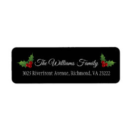 KerstHolly - EDITABLE COLORS - Retouradres Etiket