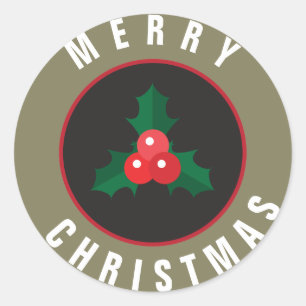 KerstHolly en Berries Kerst sticker