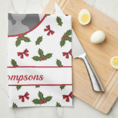 KerstHolly en Bws aangepaste fotosjabloon Theedoek (Quarter Fold)