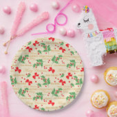 KerstHolly en lint Papieren Bordje (Feest)