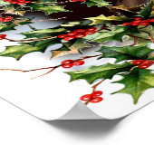 KerstHolly en Pinecone Poster (Hoek)