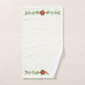 KerstHolly en Poinsettias Bath Towel Set Bad Handdoek (Handdoek)