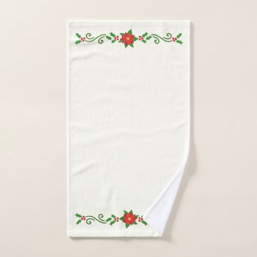 KerstHolly en Poinsettias Bath Towel Set Bad Handdoek (Handdoek)