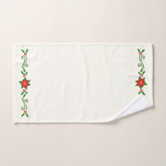 KerstHolly en Poinsettias Bath Towel Set Bad Handdoek (Handdoek)