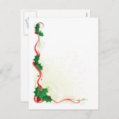 KerstHolly-grens Feestdagenkaart (Voorkant / Achterkant)