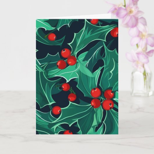 KerstHolly Kaart (Orchidee)