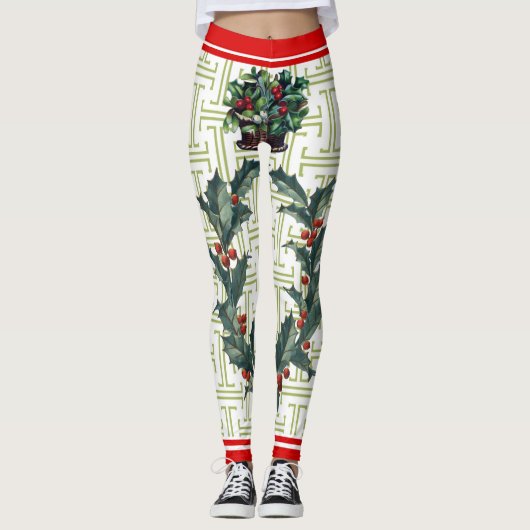 KerstHolly Leggings (Voorkant)