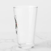 KerstHolly Monogram D Gepersonaliseerd bier Glas (Links)