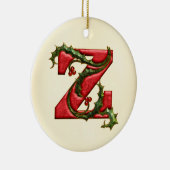 KerstHolly Monogram Z Keramisch Ornament (Rechts)