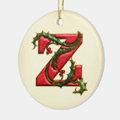 KerstHolly Monogram Z Keramisch Ornament (Links)