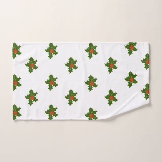 KerstHolly Pattern Bad Handdoek (Handdoek)