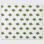KerstHolly Pattern Cadeaupapier (Vlak)