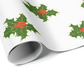 KerstHolly Pattern Cadeaupapier (Rol Hoek)