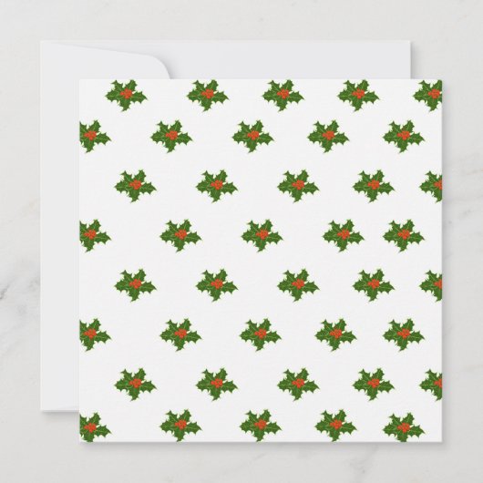 KerstHolly Pattern Feestdagenkaart (Voorkant)