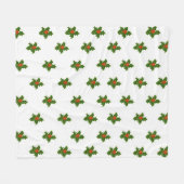 KerstHolly Pattern Fleece Deken (Voorkant (Horizontaal))