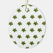 KerstHolly Pattern Keramisch Ornament (Links)