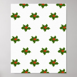 KerstHolly Pattern Poster