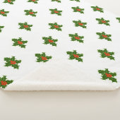 KerstHolly Pattern Sherpa Deken (3/4)