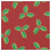 KerstHolly Pattern Stof (Close Up)
