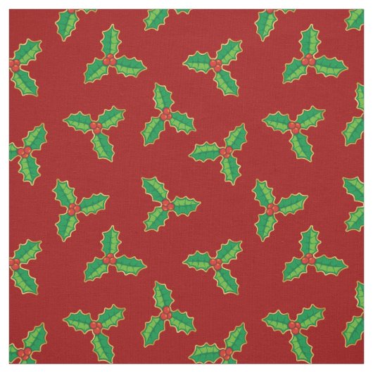 KerstHolly Pattern Stof (Swatch)