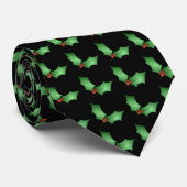KerstHolly Pattern Stropdas (Opgerold)
