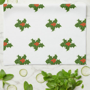 KerstHolly Pattern Theedoek