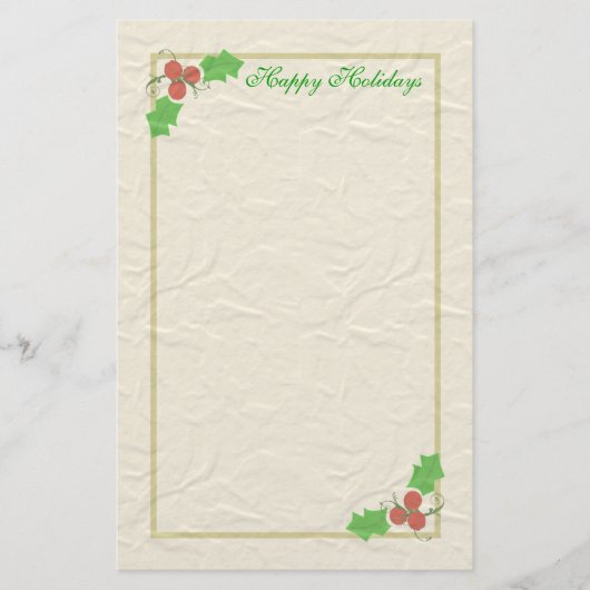 KerstHolly Stationery Briefpapier (Voorkant)