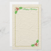 KerstHolly Stationery Briefpapier (Voorkant / Achterkant)