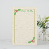 KerstHolly Stationery Briefpapier (Staand voorkant)