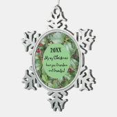 KerstHolly Tin Sneeuwvlok Ornament (Rechts)