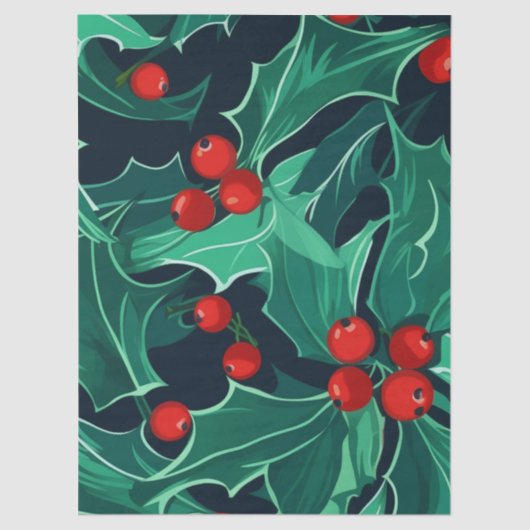 KerstHolly Tissuepapier (Voorkant)