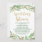 KerstHolly Wreath Wedding Shower Kaart (Voorkant)