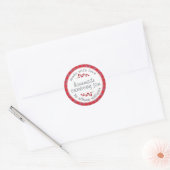 Kersthomemade Cranberry Jam Red Paarse Check Ronde Sticker (Envelop)