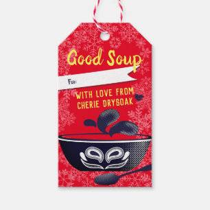 Kersthomemade soep een label voor jar gift cadeaulabel