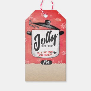 Kersthomemade soep een label voor jar gift cadeaulabel