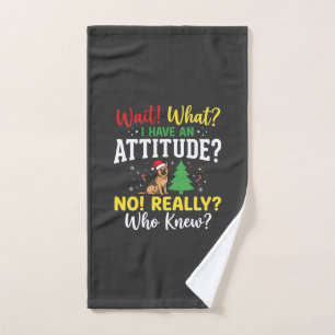 Kersthond Attitude Humor Handdoek