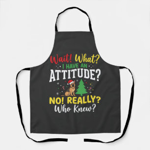Kersthond Attitude Humor Schort
