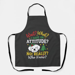 Kersthond Attitude Vakantie Humor Schort