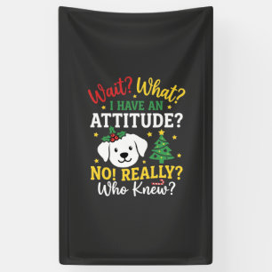 Kersthond Attitude Vakantie Humor Spandoek