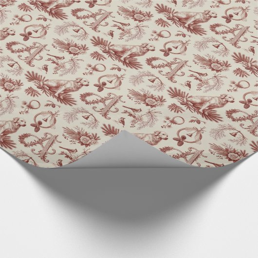 Kersthond Cadeau Inpakpapier Letter A Monogram (Hoek)