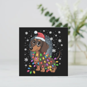Kersthond Dachshund Kerstman Kerst Wiener Feestdagenkaart