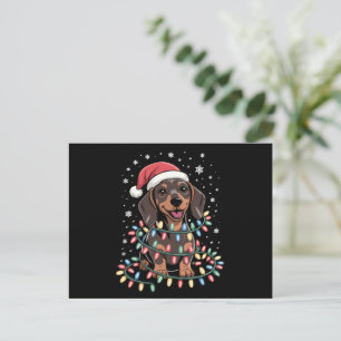 Kersthond Dachshund Kerstman Kerst Wiener Feestdagenkaart