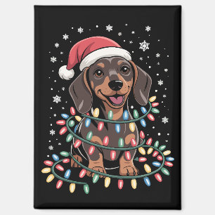 Kersthond Dachshund Kerstman Kerst Wiener Magneet