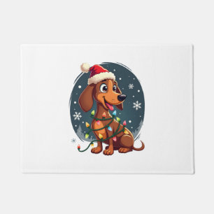 Kersthond Dachshund Kerstman Kerst Wiener Vrouwen Deurmat