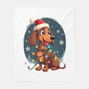 Kersthond Dachshund Kerstman Kerst Wiener Vrouwen Fleece Deken
